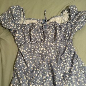 Large Ditsy Floral Split Thigh Dress